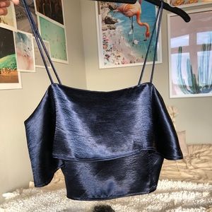 Cropped Navy Urban Outfitters Top